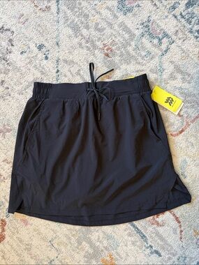 all in motion black mini skirt with drawstring